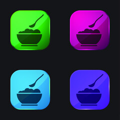 Baby Food four color glass button icon