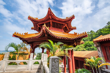 Fototapeta na wymiar Ancient Towers of Tianhou Palace, Nansha, Guangzhou, China