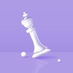 White 3d king chess illustration