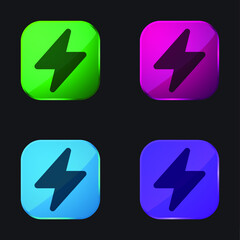 Bolt four color glass button icon