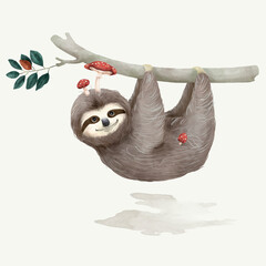 Illustration of a sloth © Rawpixel.com
