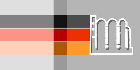 Factory industrial icon and flag of Germany