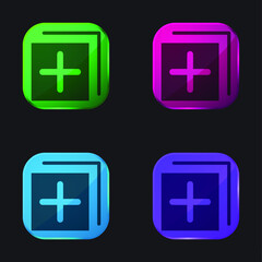Add four color glass button icon