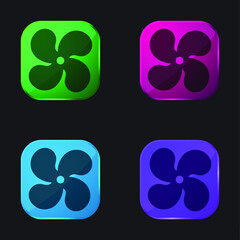 Fototapeta na wymiar AC four color glass button icon