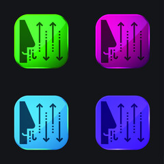 Breathing four color glass button icon