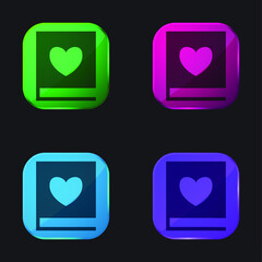 Book Of Love four color glass button icon