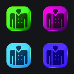 Blazer four color glass button icon