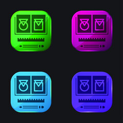 Branding four color glass button icon