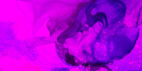 Night Ink Fluid. Wine Watercolour Effect. Fuchsia