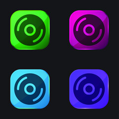 Big CD four color glass button icon