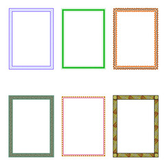 Decorative frames. Retro ornamental frame, vintage rectangle ornaments and ornate border. Decorative wedding frames, antique museum picture borders or deco devider. Isolated icons vector set