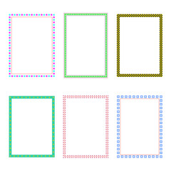 Decorative frames. Retro ornamental frame, vintage rectangle ornaments and ornate border. Decorative wedding frames, antique museum picture borders or deco devider. Isolated icons vector set
