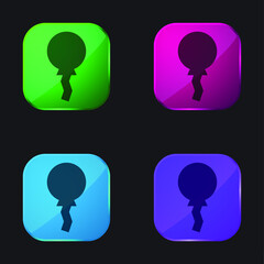 Balloon four color glass button icon