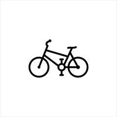 Pedal Bike Line Icon In A Simple Style. A Bicycle Driven By Muscular Force. Vector sign in a simple style, isolated on a white background.