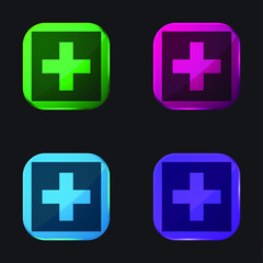 Addthis four color glass button icon
