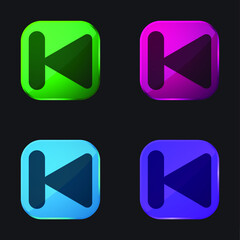 Back four color glass button icon