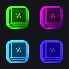 Account four color glass button icon