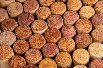 Many wine corks old vintage texture background