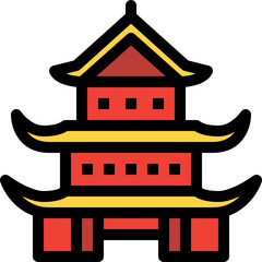 temple color outline icon
