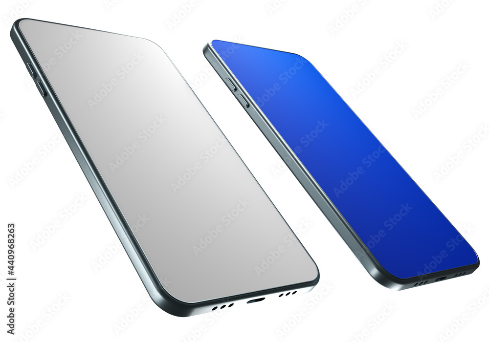 Poster smartphone design. high quality realistic trendy no frame smartphone. phone design with thin bezels.