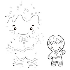 Dot to dot Christmas puzzle for children. Connect dots game