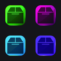 Box four color glass button icon