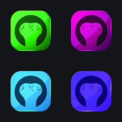 Bone four color glass button icon
