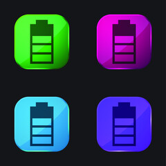  In Black Version four color glass button icon