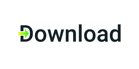 Download inscription. Isolated vector image on white background