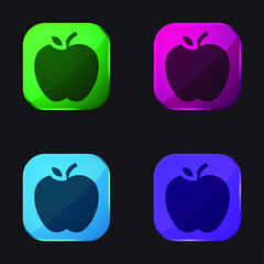 Apple four color glass button icon