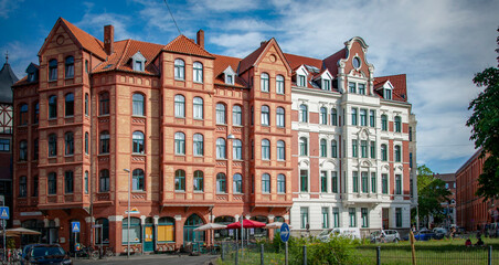 HANNOVER, GERMANY. JUNE 19, 2021. Beautiful view of german city with typical architecture.