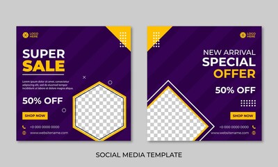 sale social media post design template Premium Vector