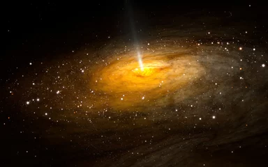 Uralte Galaxie mit einem schwarzen Loch in der Mitte © Peter Jurik