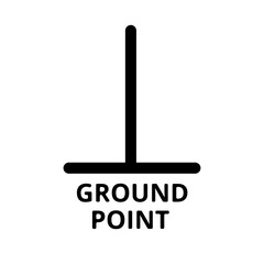 Ground icon, sign. Electrical symbol isolated on white background. ESD, EPA. Common ground point. Electrostatic protected area. Vector Illustration. EPS10.