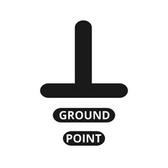 Ground icon, sign. Electrical symbol isolated on white background. ESD, EPA. Common ground point. Electrostatic protected area. Vector Illustration. EPS10.