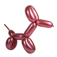Pink bright balloon dog isolated on the white background