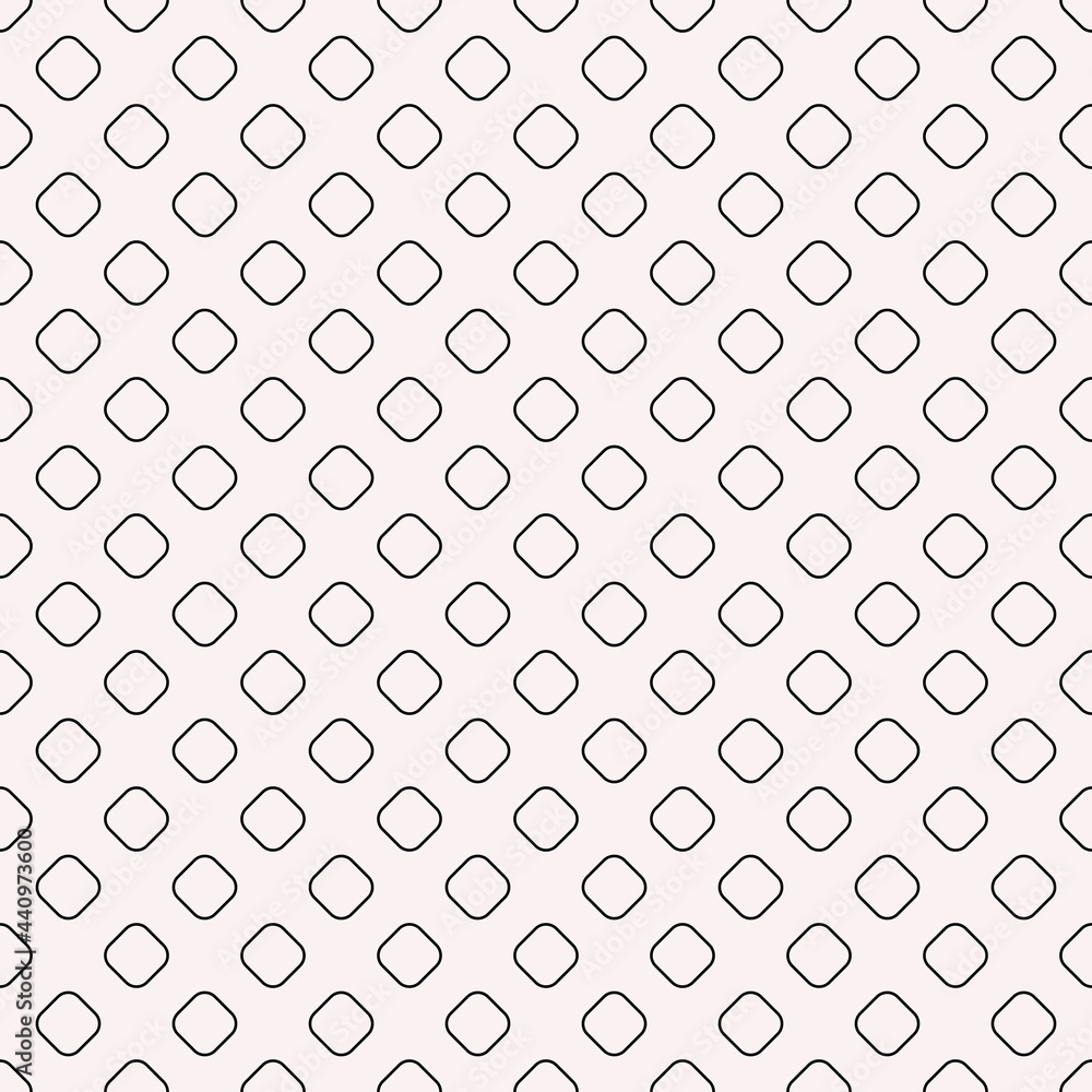 Poster Seamless and simple rhombus polka dots. Vector empty shapes and white background.