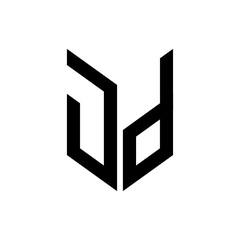 initial letters monogram logo black JD