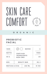 Minimal Label. Typographic modern vintage label, tag, sticker for natural brand, beauty packing. Retro design minimal label, tag of organic cosmetics, old school style, typography. Vector Illustration