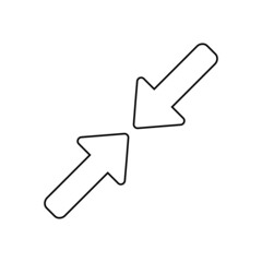 Arrow expand icon, flat design illustration