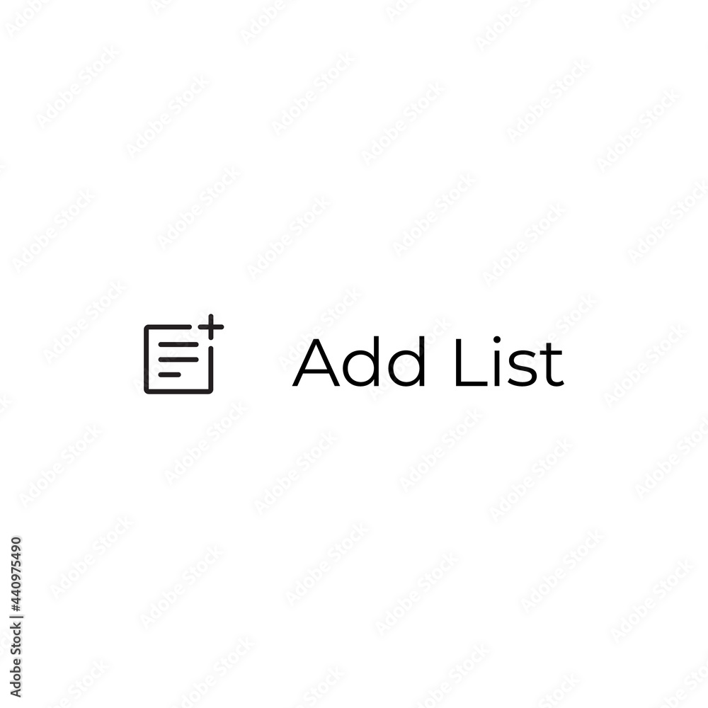Aufkleber add list icon vector in modern minimalist style