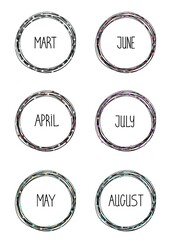 Months of year lettering frame