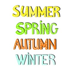 Seasons of the year lettering words set 4 words