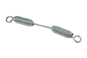 Truck brake pads spring. Spring of brake pads on a gray background. Spring.