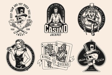 Casino vintage badges