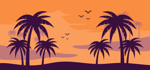 Obraz premium Summer banner template vector illustration for social media