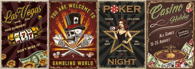 Gordijnen Casino vintage posters © DGIM studio