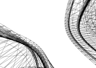 abstract architecture shape 3d illustration