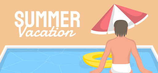 Obraz na płótnie Canvas Summer banner template vector illustration for social media