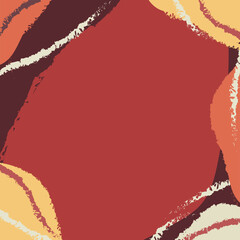 Square vector backgrounds in warm autumn colors. Template for the design of social networks, brochure covers, postcards, banners